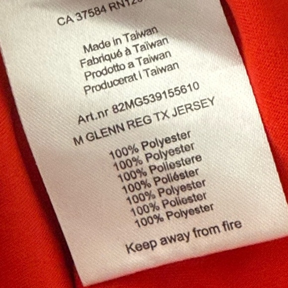 J Lindeberg Polo Mens Large Red Performance Tech Tour Golf Shirt Sacconnesset - Picture 9 of 9